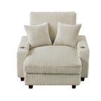 44in Wide Upholstered Chaise Lounge Chair with Adjustable Backrest