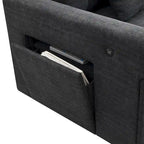 128   Chenille U-Shaped Sectional Sofa with Ottoman, 6-Seater Couch Set and Hidden Storage, USB Charging & Cup Holders