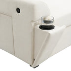 128   Chenille U-Shaped Sectional Sofa with Ottoman, 6-Seater Couch Set and Hidden Storage, USB Charging & Cup Holders