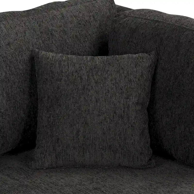 108.6   Chenille U-Shaped Sectional Sofa Bed with USB Ports, Storage Chaise, and 3 Back Pillows