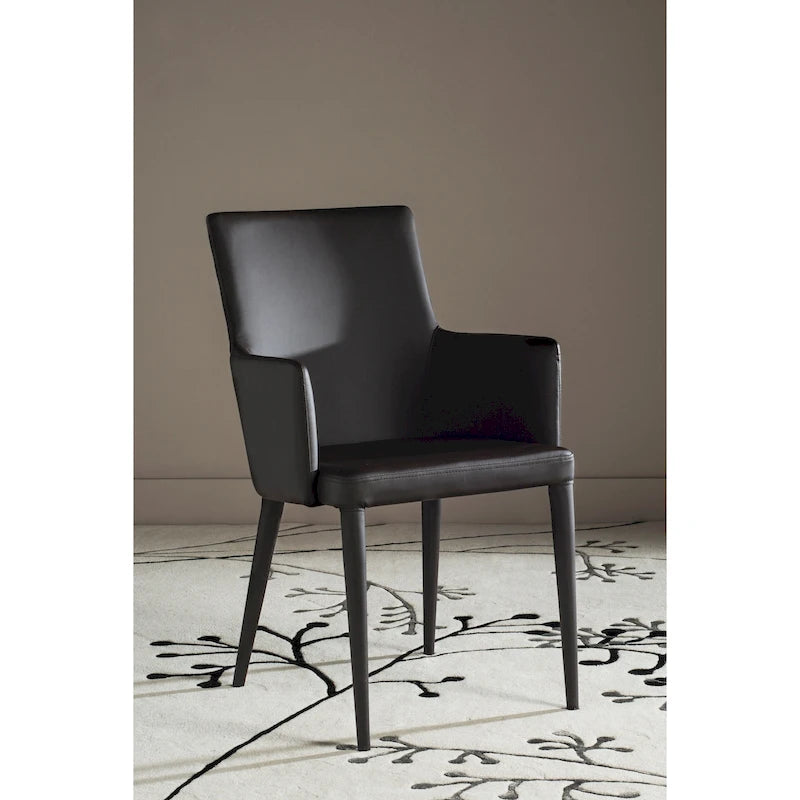 SAFAVIEH Elois Mid-Century Dining Modern White Arm Chair - 23.6   W x 21.6   L x 35.5   H - 24  Wx22  Dx36  H