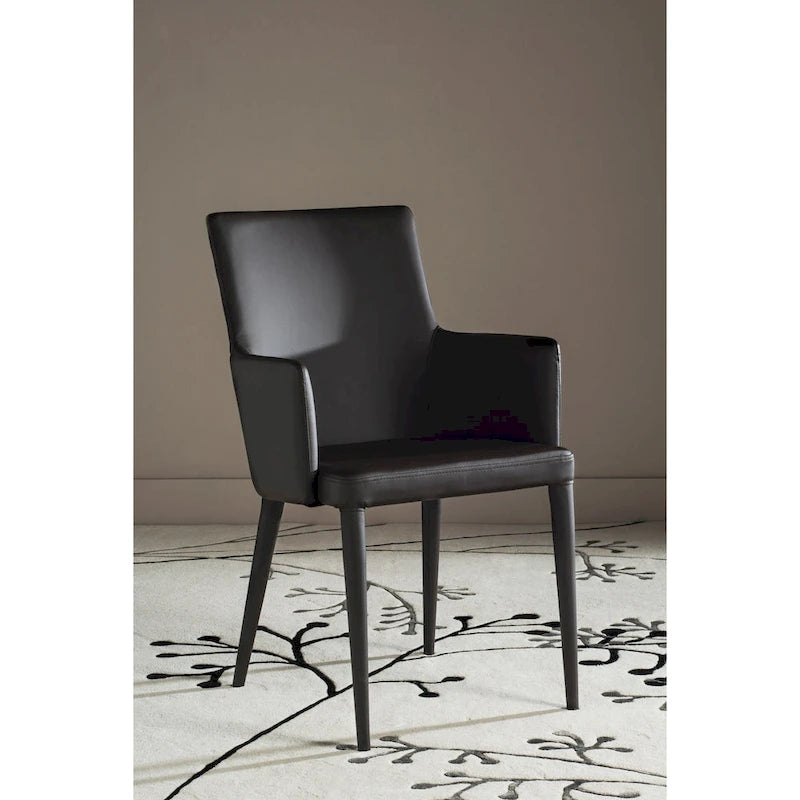 SAFAVIEH Elois Mid-Century Dining Modern White Arm Chair - 23.6   W x 21.6   L x 35.5   H - 24  Wx22  Dx36  H