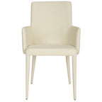 SAFAVIEH Elois Mid-Century Dining Modern White Arm Chair - 23.6   W x 21.6   L x 35.5   H - 24  Wx22  Dx36  H