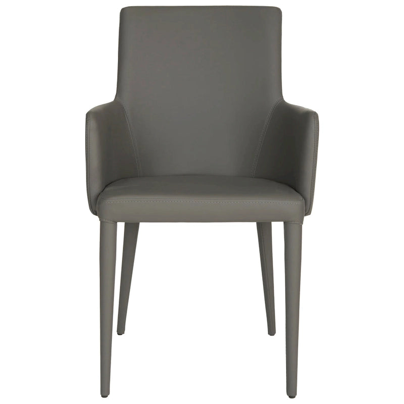 SAFAVIEH Elois Mid-Century Dining Modern White Arm Chair - 23.6   W x 21.6   L x 35.5   H - 24  Wx22  Dx36  H