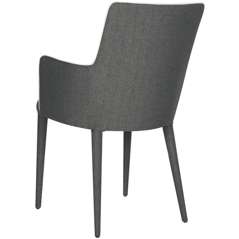 SAFAVIEH Elois Mid-Century Dining Modern White Arm Chair - 23.6   W x 21.6   L x 35.5   H - 24  Wx22  Dx36  H