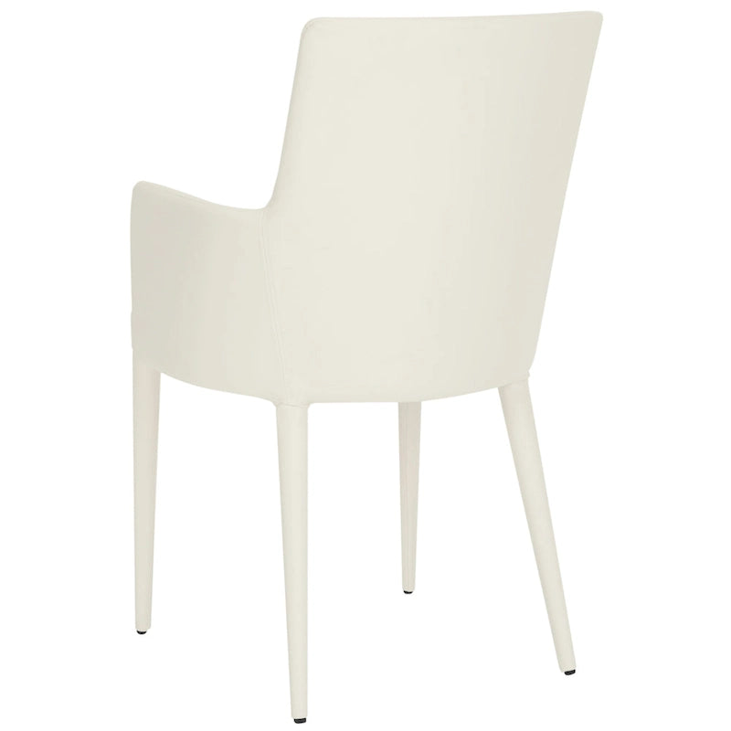 SAFAVIEH Elois Mid-Century Dining Modern White Arm Chair - 23.6   W x 21.6   L x 35.5   H - 24  Wx22  Dx36  H