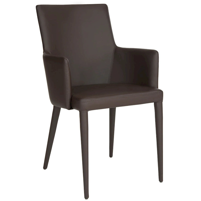 SAFAVIEH Elois Mid-Century Dining Modern White Arm Chair - 23.6   W x 21.6   L x 35.5   H - 24  Wx22  Dx36  H