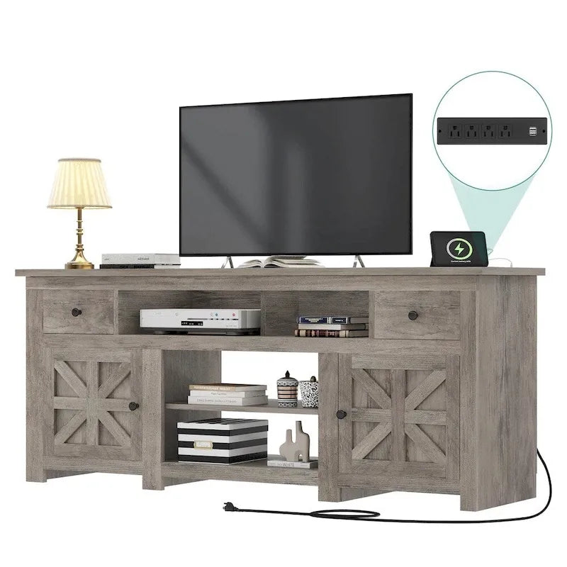Farmhouse TV Stand W/ Storage Drawer for TVs Up to 80   - 73 inches
