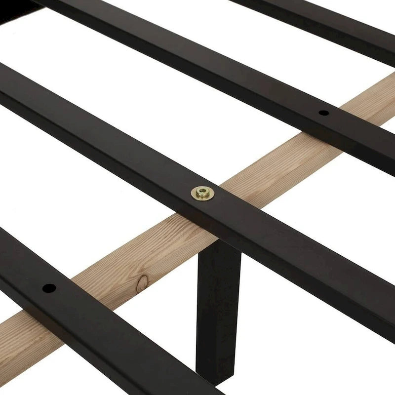 Amare Platform Queen Size Bed, Ivory White Polyester, Button Tufting