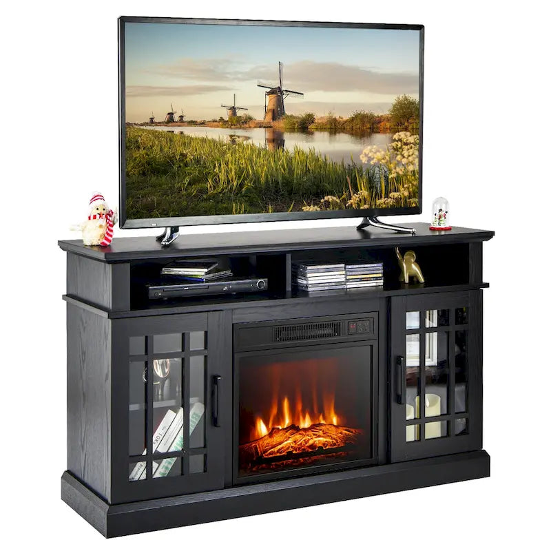 Gymax 48   TV Stand Console Cabinet w/ Fireplace Entertainment Center - 48   x 16   x 30