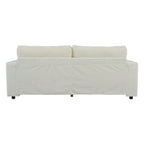 Roomfitters Oversized Loveseat Chaise Lounge Sectional Sofa Bed, Corduroy Sleeper with USB Ports, Cup Holders