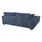 Roomfitters Oversized Loveseat Chaise Lounge Sectional Sofa Bed, Corduroy Sleeper with USB Ports, Cup Holders