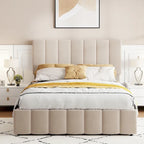 Upholstered Platform Bed with Hydraulic Storage System