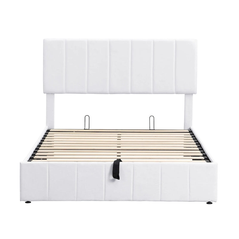 Upholstered Platform Bed with Hydraulic Storage System