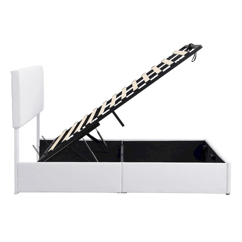 Upholstered Platform Bed with Hydraulic Storage System