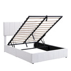 Upholstered Platform Bed with Hydraulic Storage System