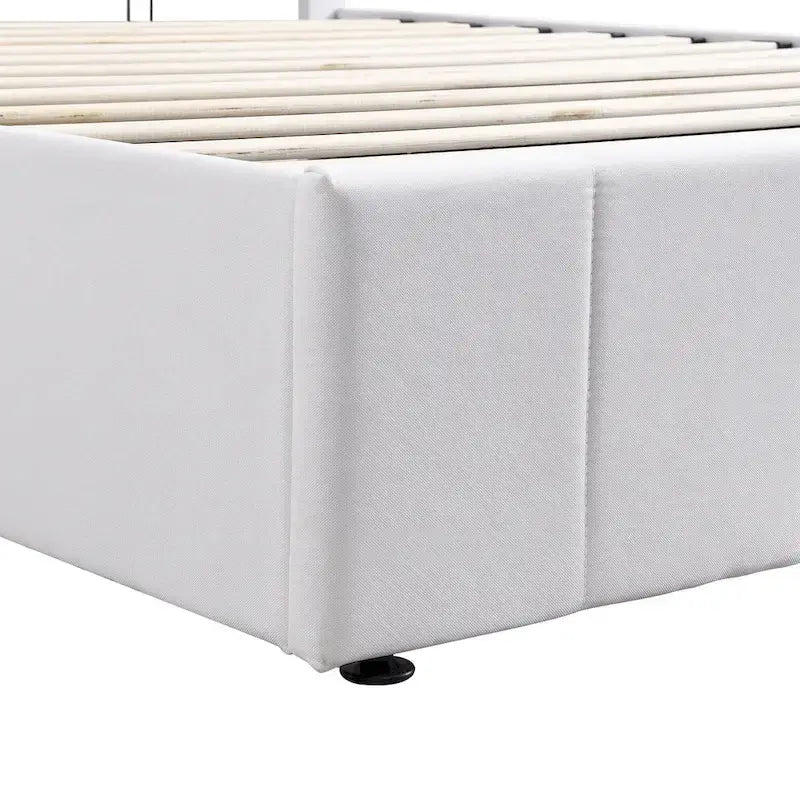 Upholstered Platform Bed with Hydraulic Storage System