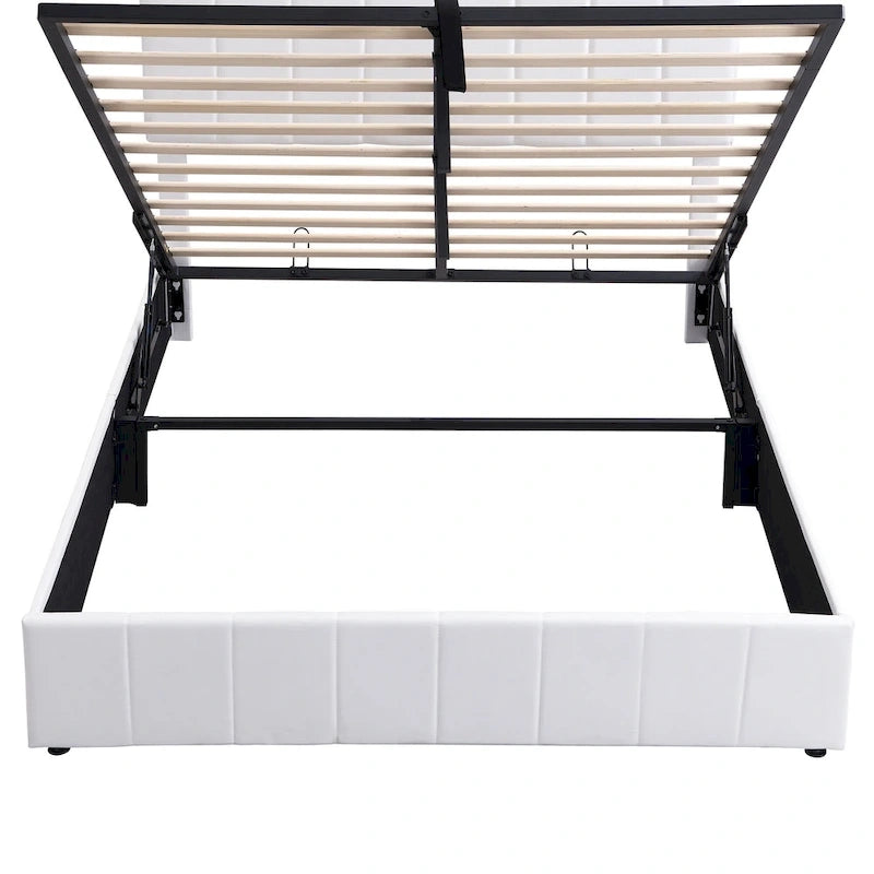 Upholstered Platform Bed with Hydraulic Storage System