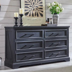 Farmhouse 6 Drawer Dresser for Bedroom, Chest of Drawers, TV Stand
