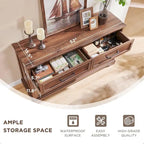 Farmhouse 6 Drawer Dresser for Bedroom, Chest of Drawers, TV Stand