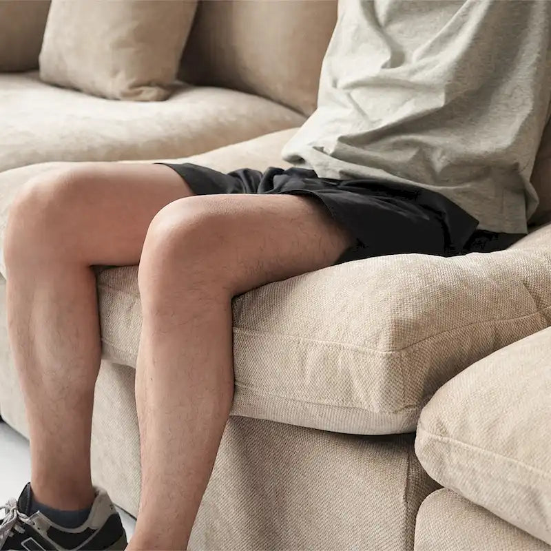 Oversized Modular Sofa with Pillows, Linen Blend Fabric Minimalist Deep Seat Sofa Couches for Living Room, Khaki