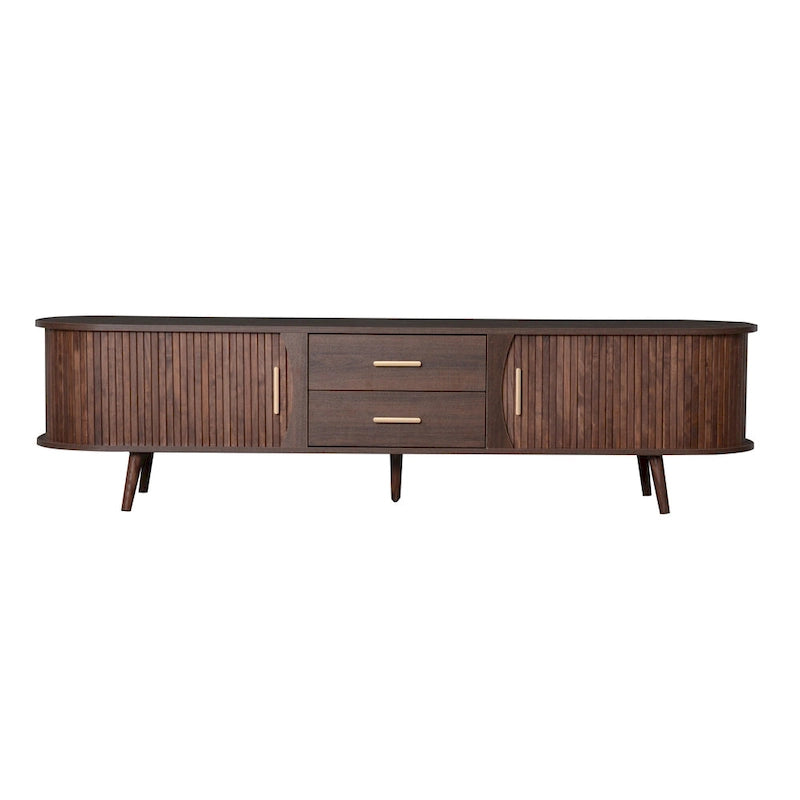 Mid-Century Modern TV Stand for 80   TV, Entertainment Center with Storage Media Console Table with 2 Drawers