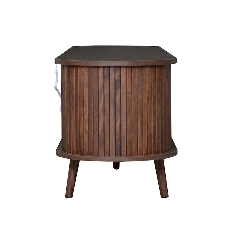 Mid-Century Modern TV Stand for 80   TV, Entertainment Center with Storage Media Console Table with 2 Drawers