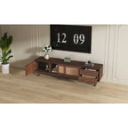 Mid-Century Modern TV Stand for 80   TV, Entertainment Center with Storage Media Console Table with 2 Drawers