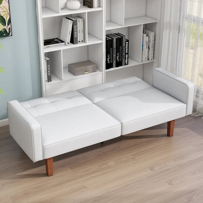 68 in. Twin Size Convertible Sofa Bed Couch w/ Tufted Adjustable Backrest, 5 Colors Optional - 22.44  D x 68.11  W x 28.74  H