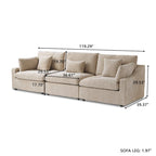 Modular Cloud Sectional Couches, Down Filled Comfort Minimalist Deep Sofa Couches for Office Apartment