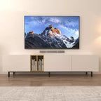 White 77   TV Console with Big Storage & Built-in Socket for TVs Up to 70  