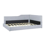 Full Size L-Shaped Daybed with Solid Frame, 500LBS Weight Capacity