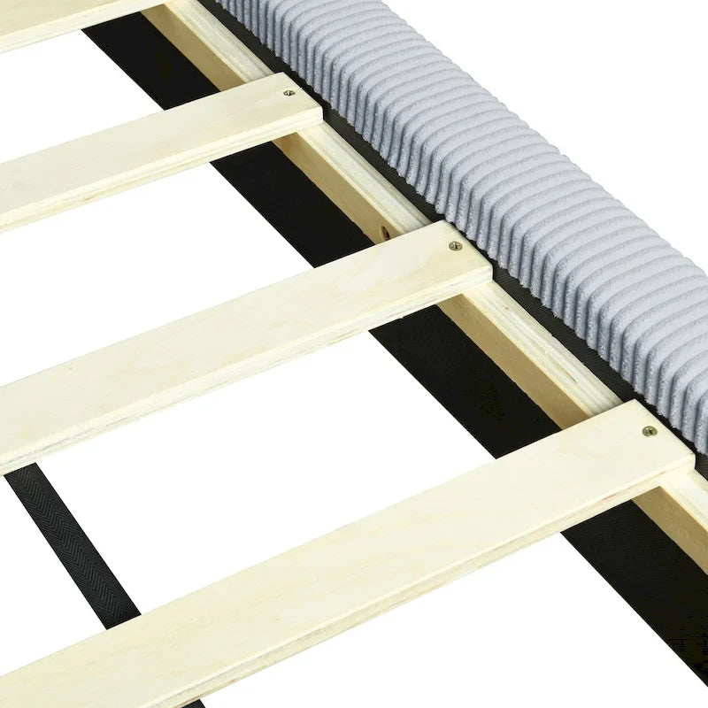 Full Size L-Shaped Daybed with Solid Frame, 500LBS Weight Capacity