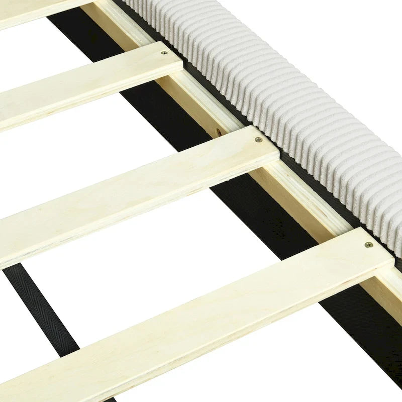 Full Size L-Shaped Daybed with Solid Frame, 500LBS Weight Capacity