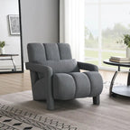 Dark Grey Modern 27.5   Upholstered Accent Chair with Pillow and High-Density Foam for Living Room