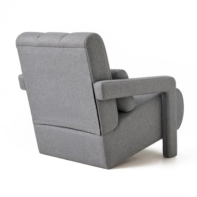 Dark Grey Modern 27.5   Upholstered Accent Chair with Pillow and High-Density Foam for Living Room