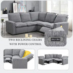 89.76   L-Shaped 5-Seater Sofa with Recliner