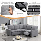 89.76   L-Shaped 5-Seater Sofa with Recliner
