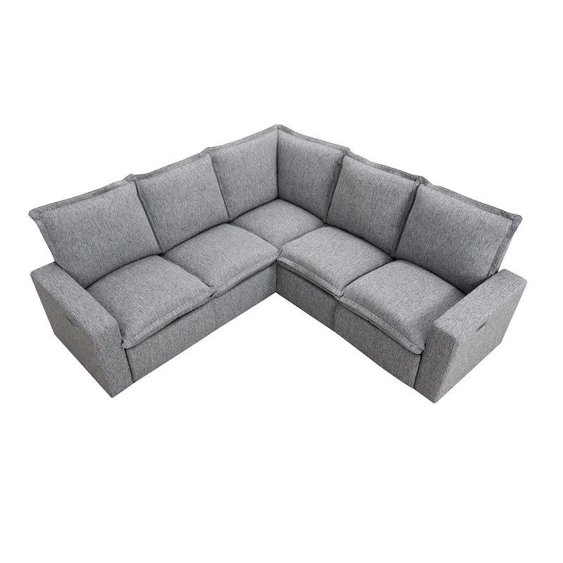 89.76   L-Shaped 5-Seater Sofa with Recliner