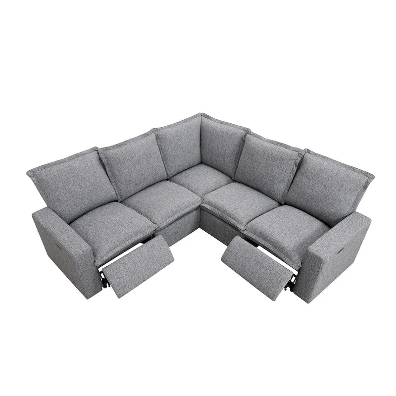 89.76   L-Shaped 5-Seater Sofa with Recliner