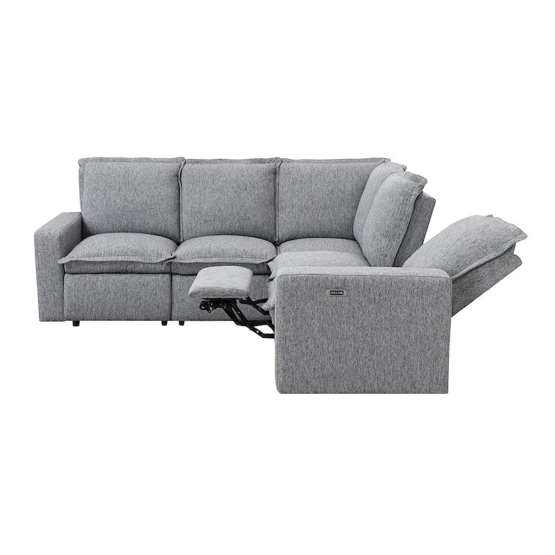 89.76   L-Shaped 5-Seater Sofa with Recliner