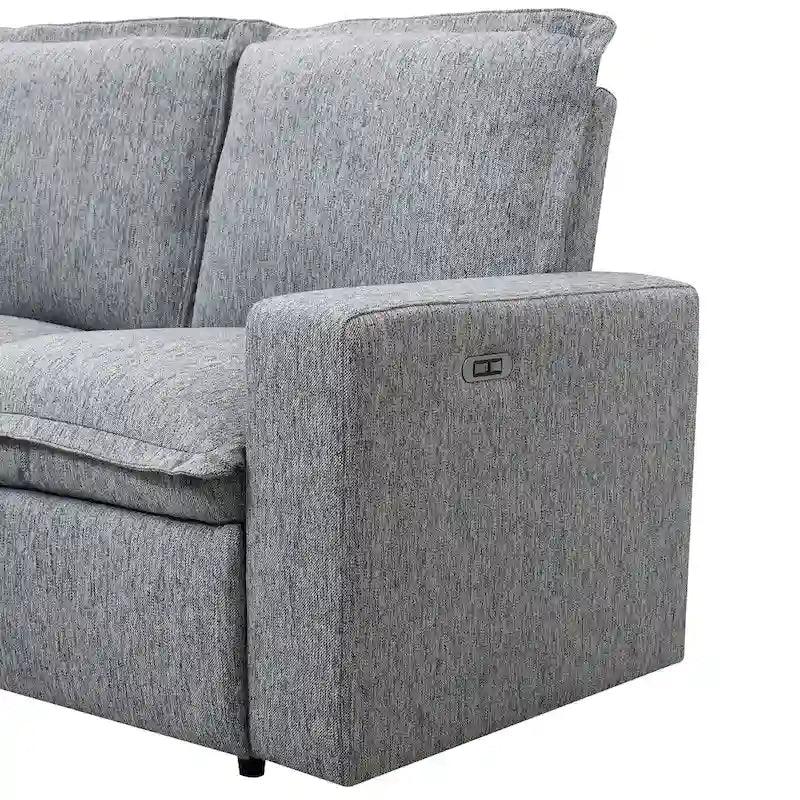 89.76   L-Shaped 5-Seater Sofa with Recliner