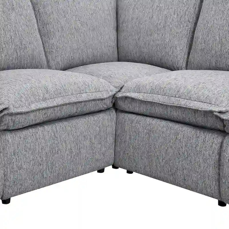 89.76   L-Shaped 5-Seater Sofa with Recliner