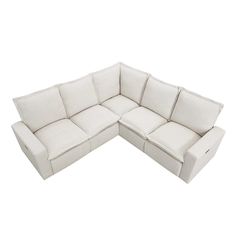 89.76   L-Shaped 5-Seater Sofa with Recliner