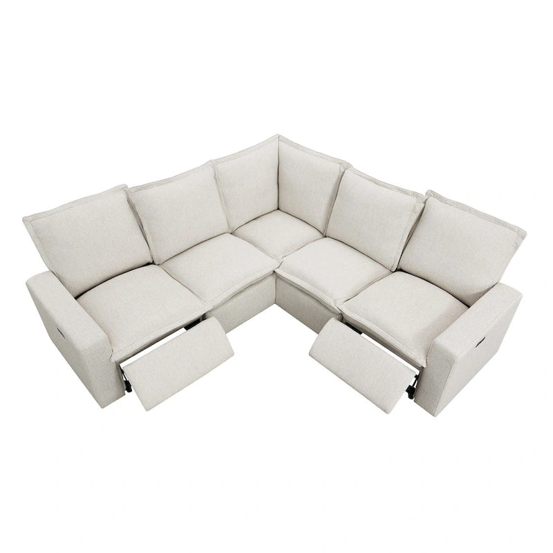 89.76   L-Shaped 5-Seater Sofa with Recliner