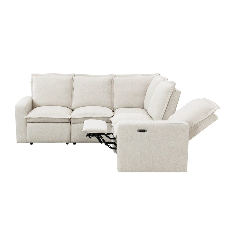 89.76   L-Shaped 5-Seater Sofa with Recliner