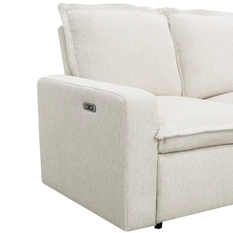89.76   L-Shaped 5-Seater Sofa with Recliner