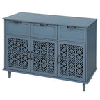 Retro Style 47.24   Horizontal Dresser with 3 Drawer and 3 Door, Carved Panel for Bedroom, Living Room