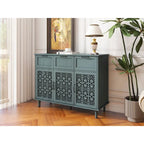 Retro Style 47.24   Horizontal Dresser with 3 Drawer and 3 Door, Carved Panel for Bedroom, Living Room