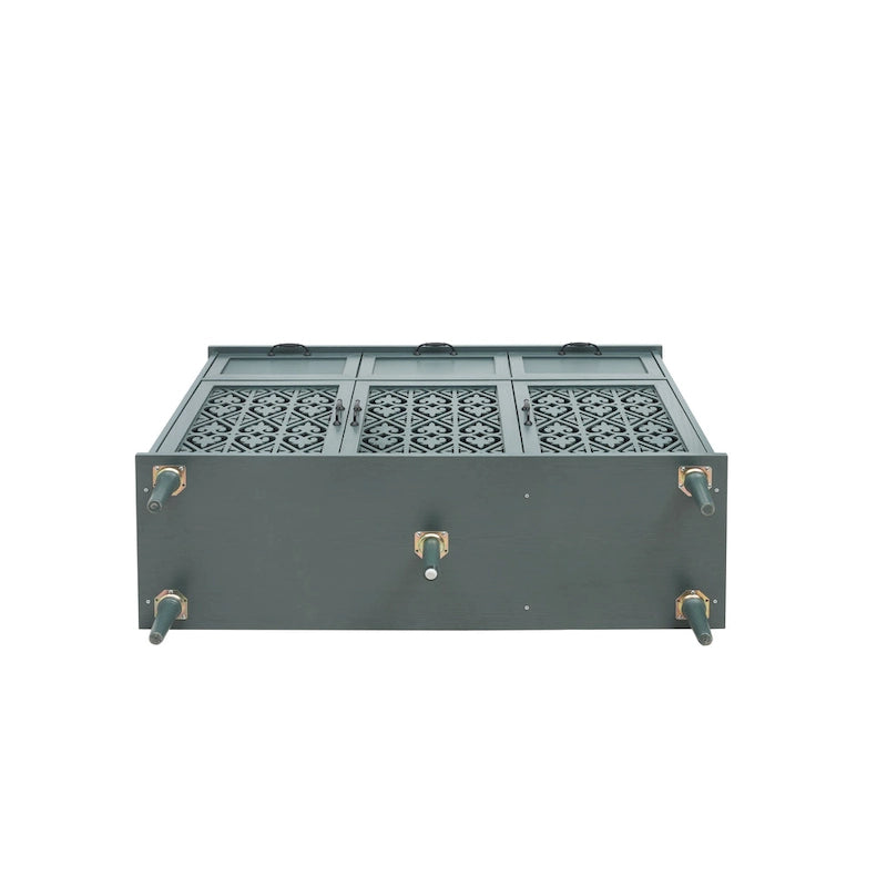 Retro Style 47.24   Horizontal Dresser with 3 Drawer and 3 Door, Carved Panel for Bedroom, Living Room